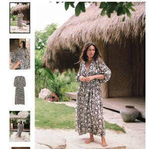 Kyra Maxi dress, Daughters of India, size L, color Pepper, 100% cotton